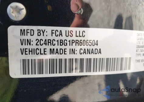 2023 Chrysler Pacifica Touring L из США, поврежденный, VIN 2C4RC1BG1PR606504